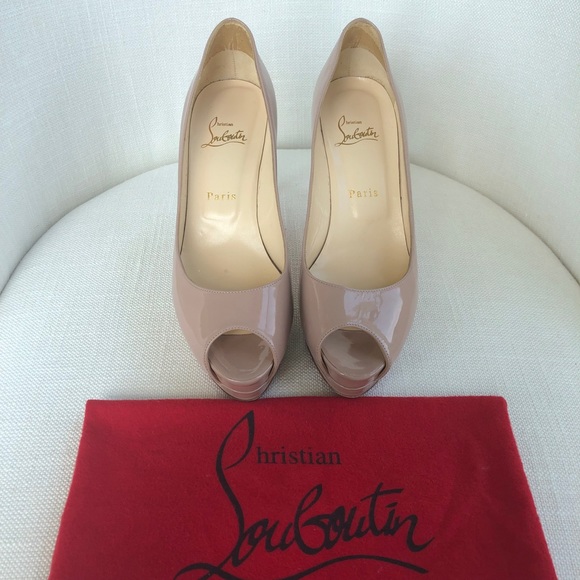 Christian Louboutin Shoes - Christian Louboutin Altadama Peep Toe Nude Patent